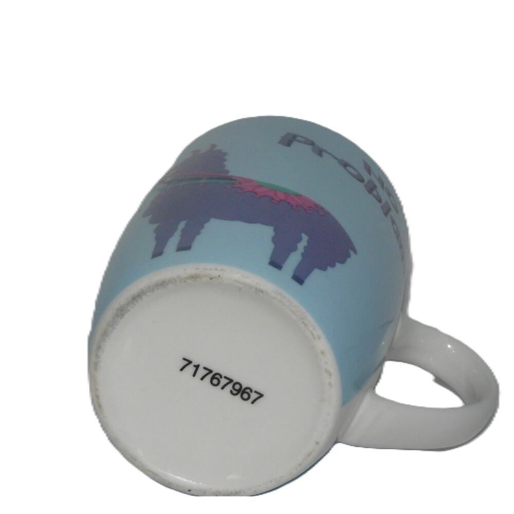 No Problama Llama Blue Ceramic Coffee Mug Tea Cup 12 Oz - Picture 4 of 4